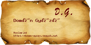Domán Győző névjegykártya